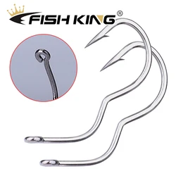 Anzuelos FISH KING carpa – Acero al carbono con púas tamaño 6-13