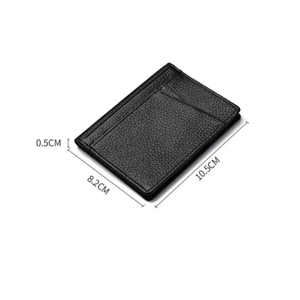 Cartera delgada de cuero con ranuras para tarjetas