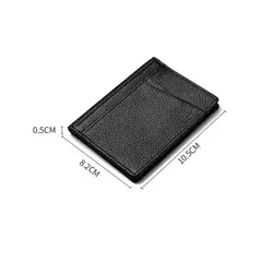 Cartera delgada de cuero con ranuras para tarjetas