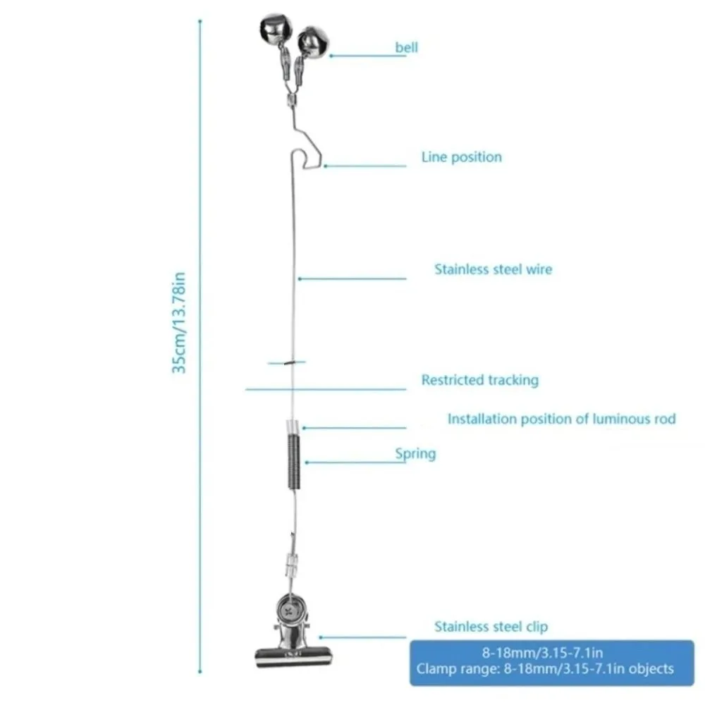 Campanas dobles ajustables para pesca con alarma de picada inox - imagen 5