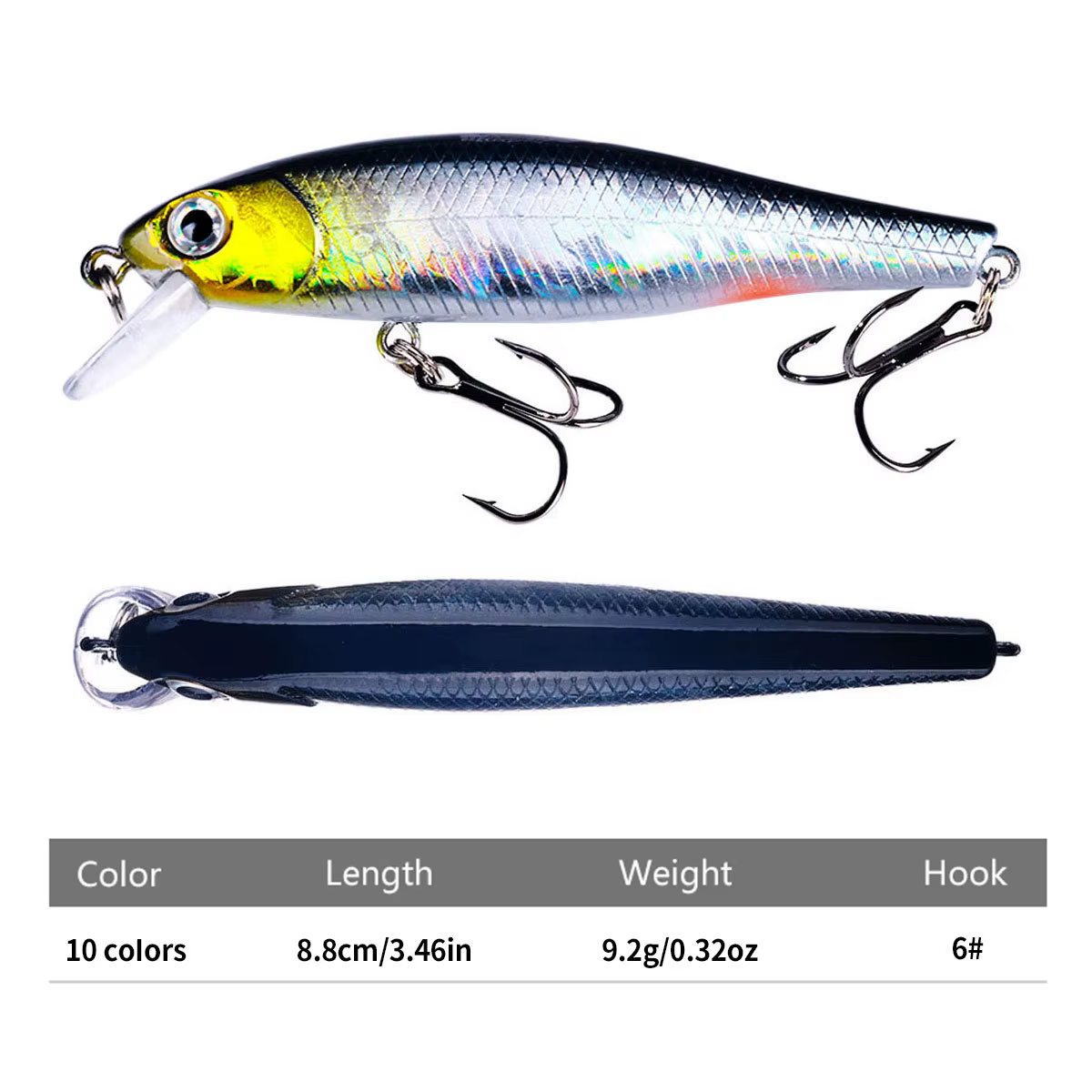 Crankbait Lubina Flotante 3D – Eficaz para Pesca de Agua Dulce - imagen 4