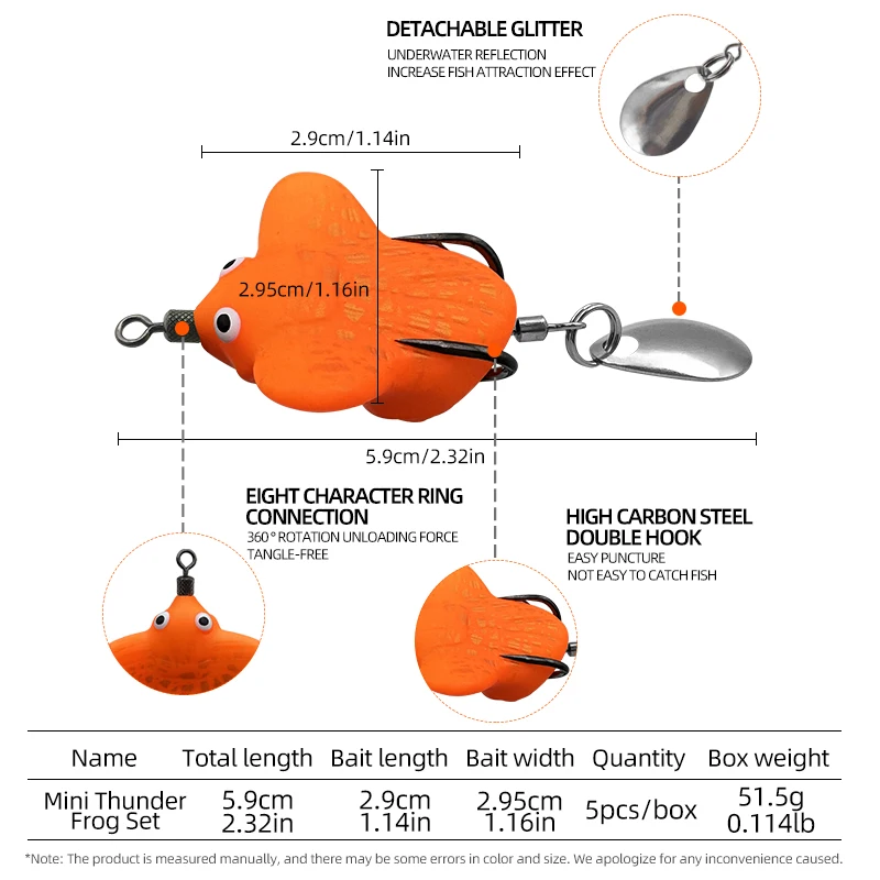 ShareShark Señuelo rana con mariposa purpurina doble anzuelo biónico - imagen 5