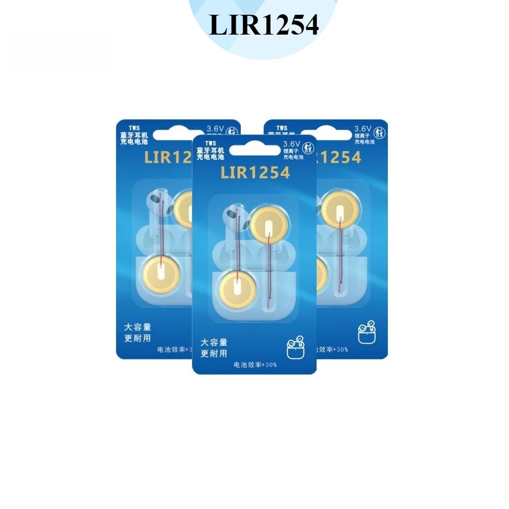 Pila de litio recargable LIR1254 para auriculares Bluetooth