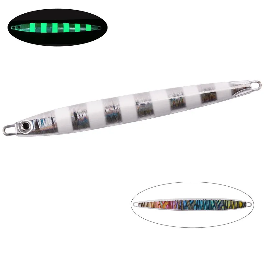 Señuelo jigging cuchara metálica vástago largo ojos tridimensionales - imagen 4