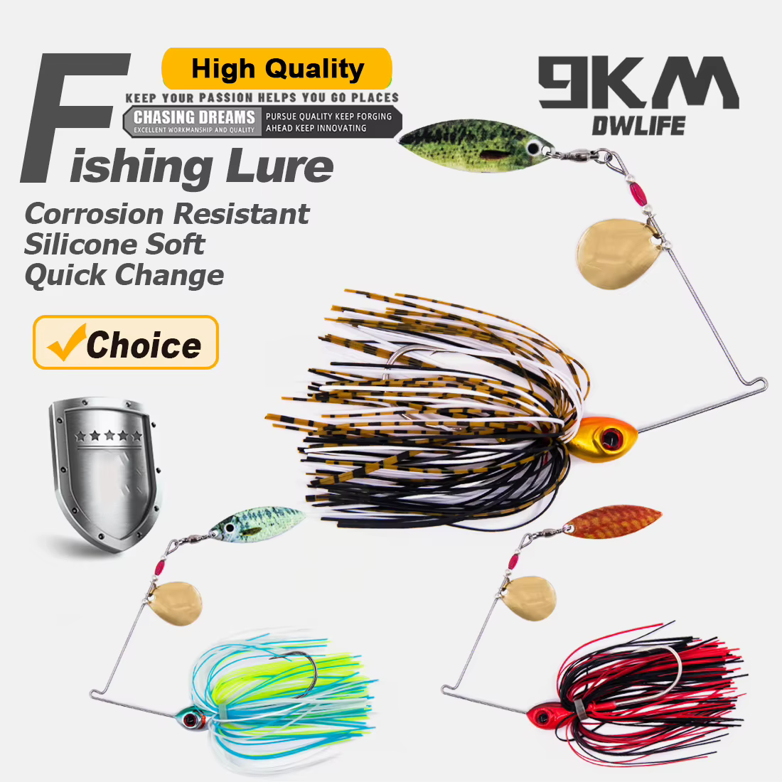 Spinnerbait 9KM Tandem Colorado Blade para lubina