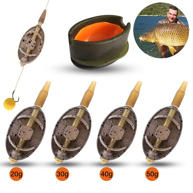 Kit 5 en 1 de alimentadores y pesas para pesca de carpa