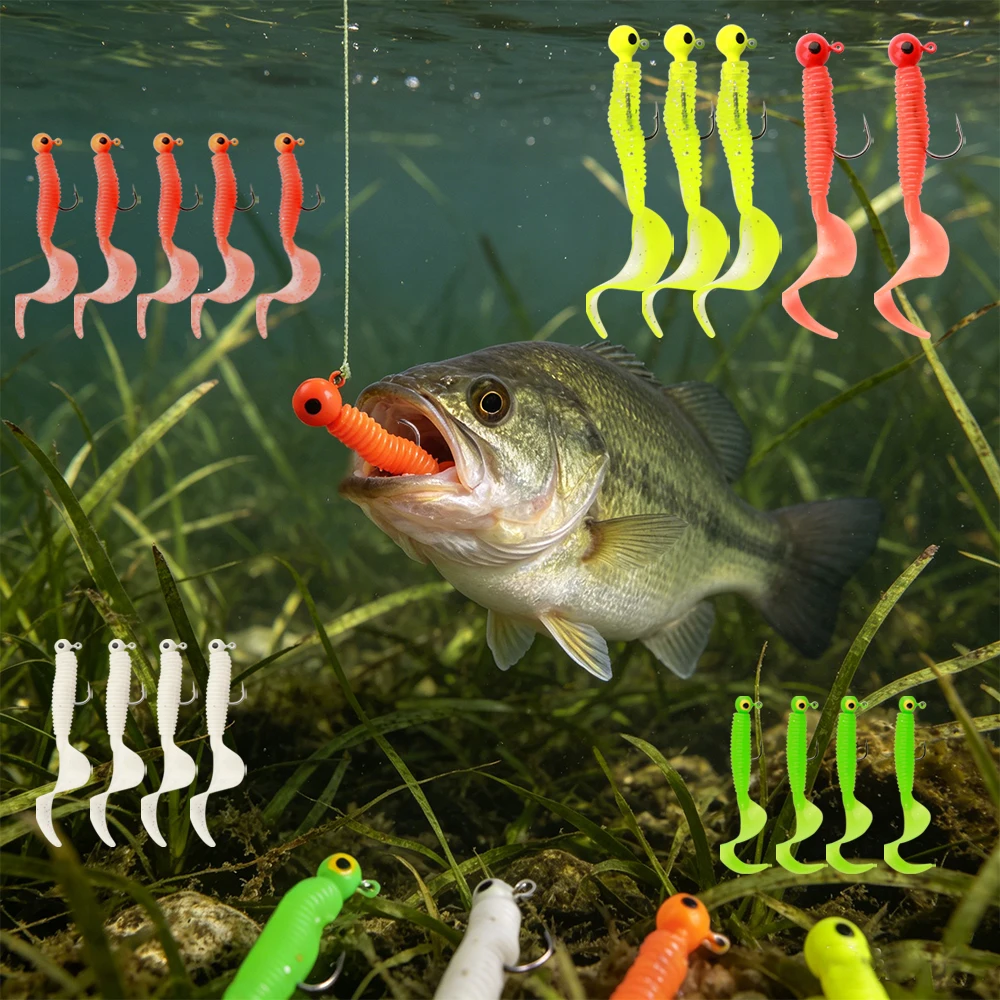 FTK Jig Swimbait de vinilo con cola curvada de silicona - imagen 4
