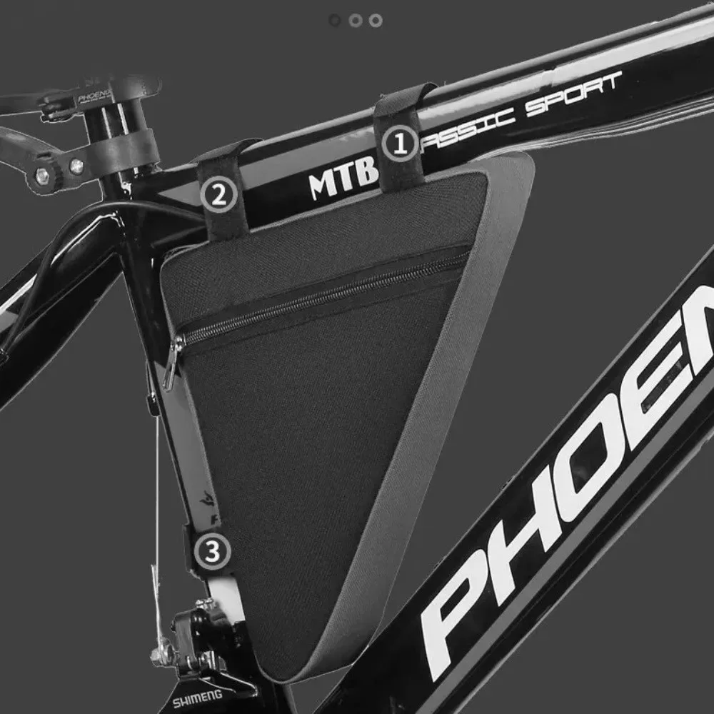 Bolsa impermeable triangular para bicicleta con bolsillo portabidón - imagen 3