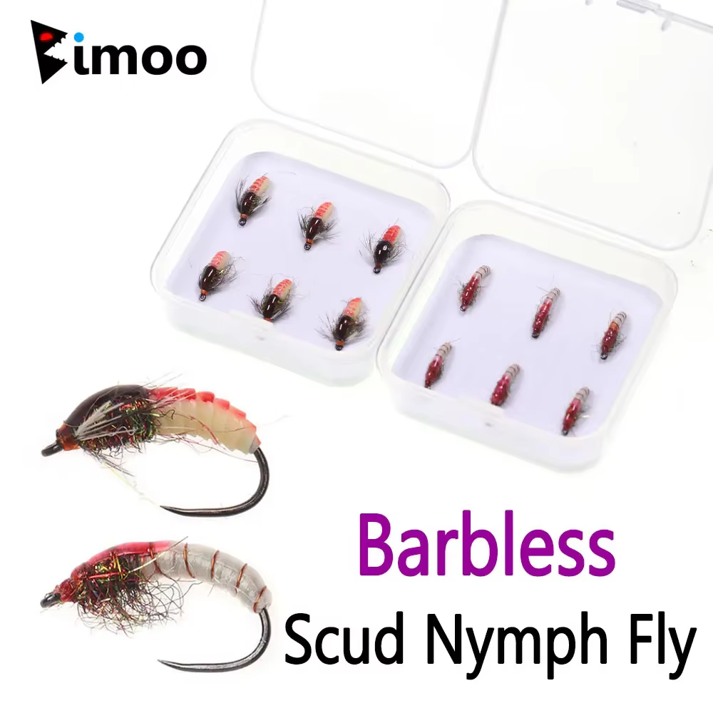 Bimoo Scud Caddis – Ninfas luminosas sin púas para trucha - imagen 2