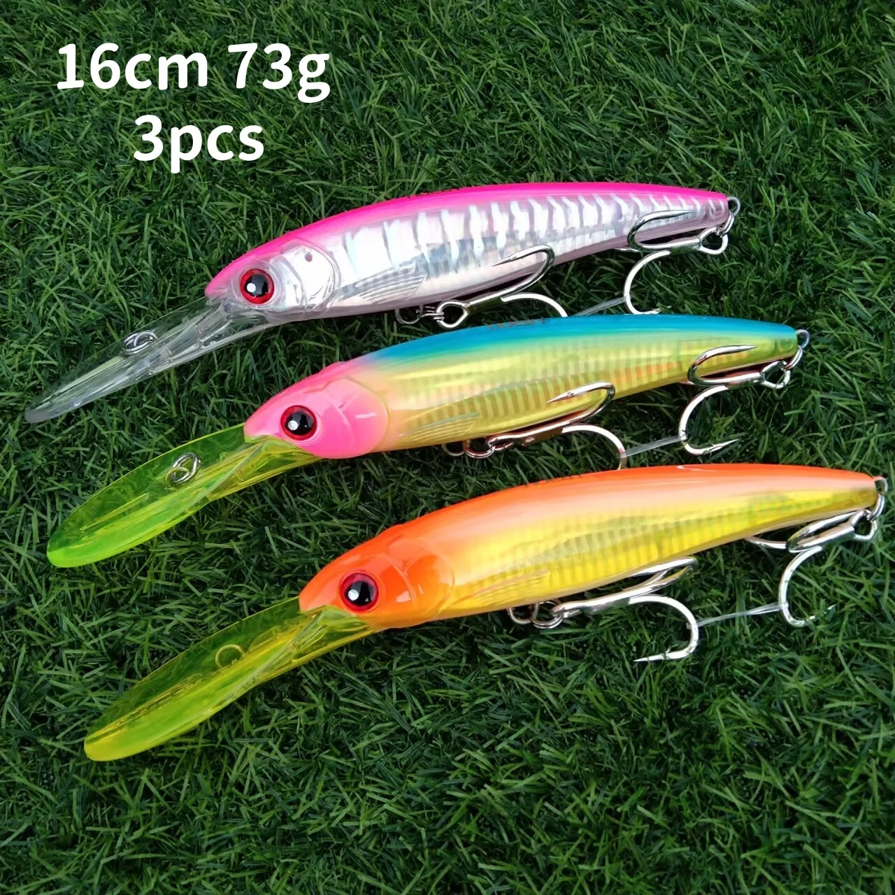 Wobbler NOEBY Minnow hundimiento lento – para atún GT y arrastre - imagen 4