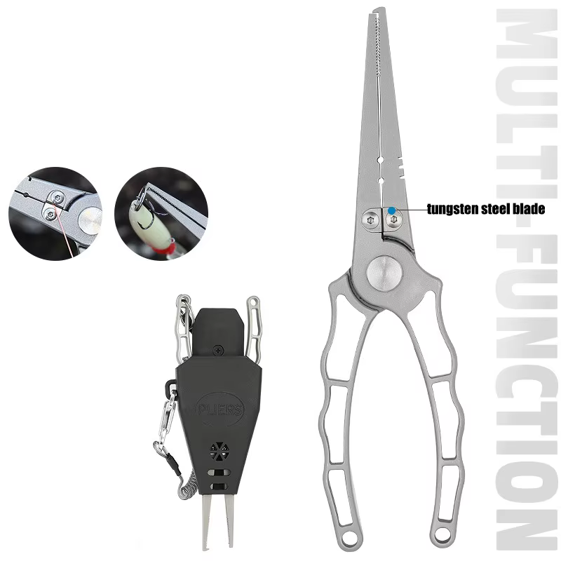 Alicates de pesca multifuncionales con tijeras y cortador ergonómicos - imagen 2