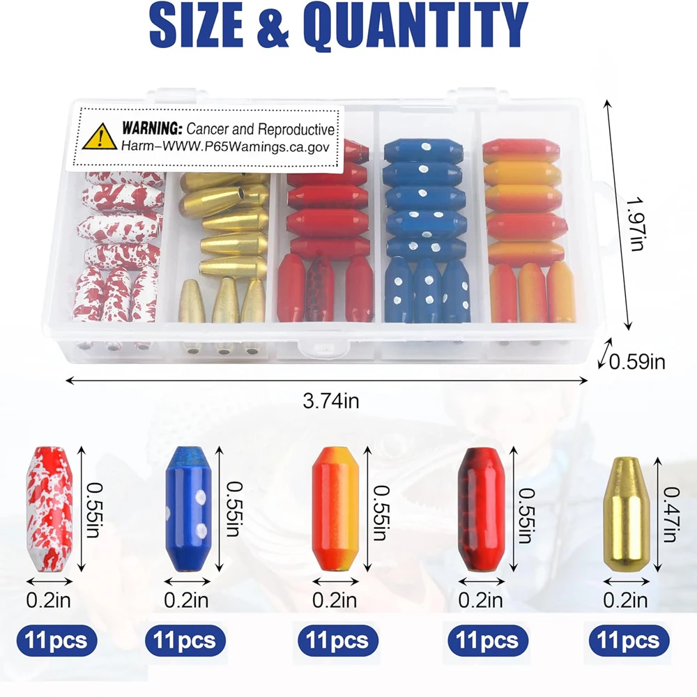 Kit de pesas para pesca con aparejos plomo pintado y laton - imagen 4