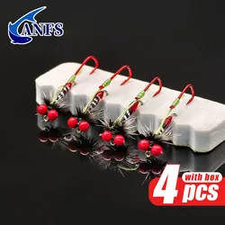 ANFS Damselfly moscas dobles anzuelos para agua dulce y salada