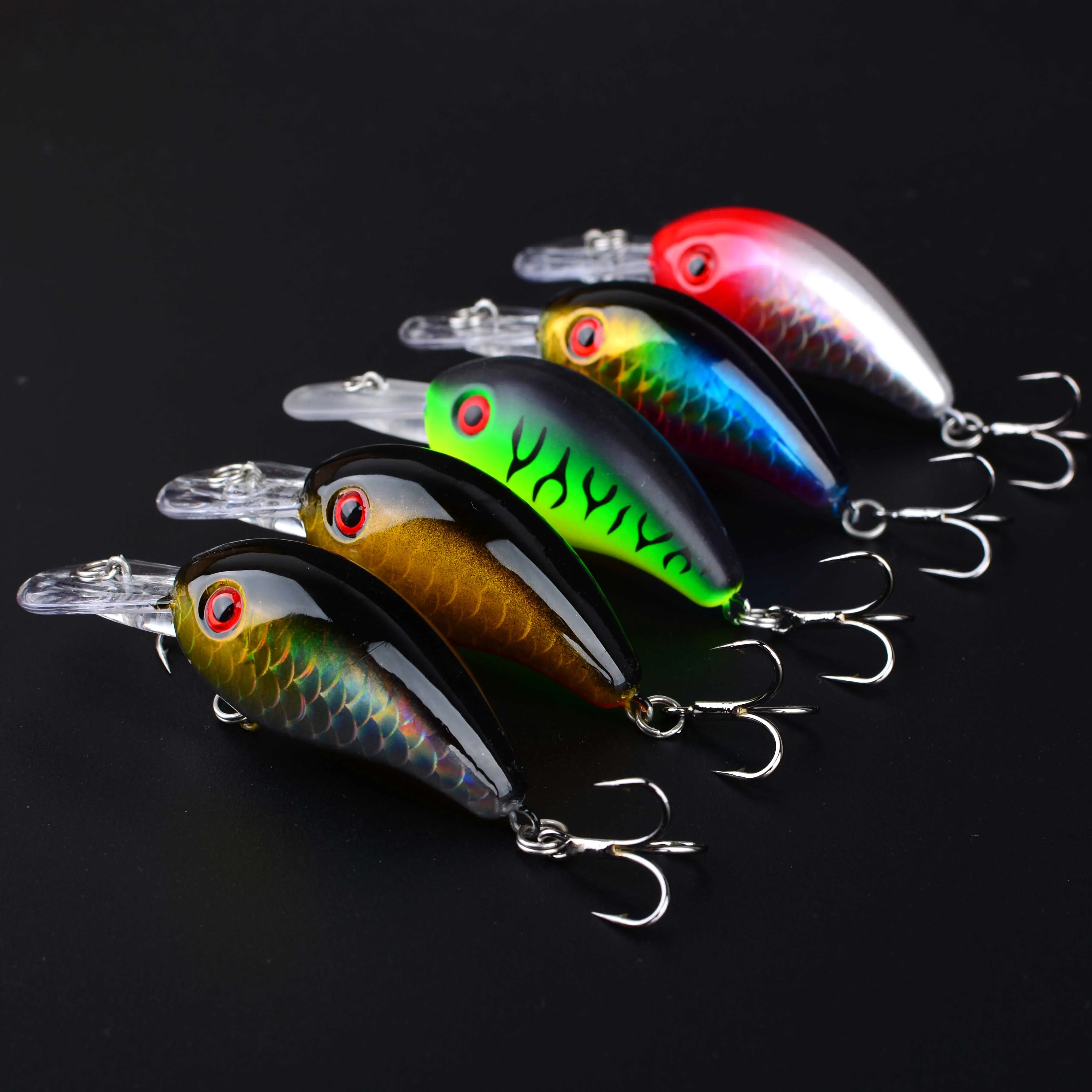 Crankbait Hundible con ojos 3D Minnow y triples - imagen 5