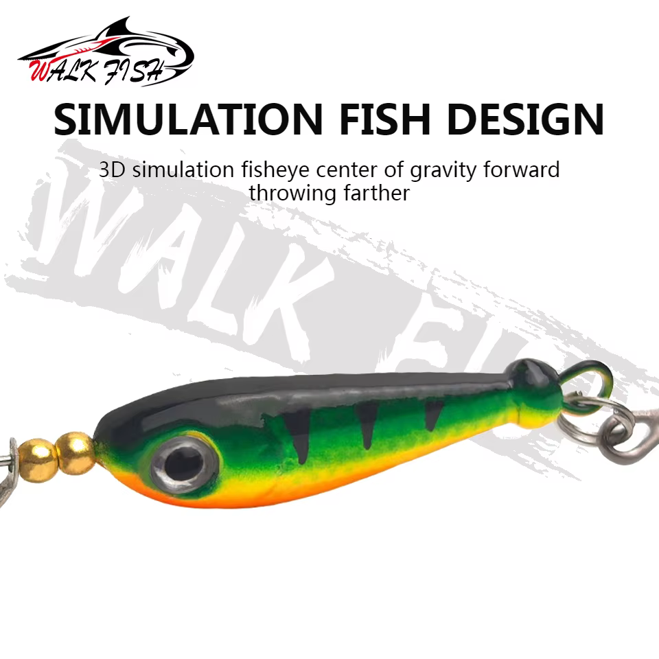 WALK FISH Señuelo cuchara metálica para lubina con anzuelos triples - imagen 4