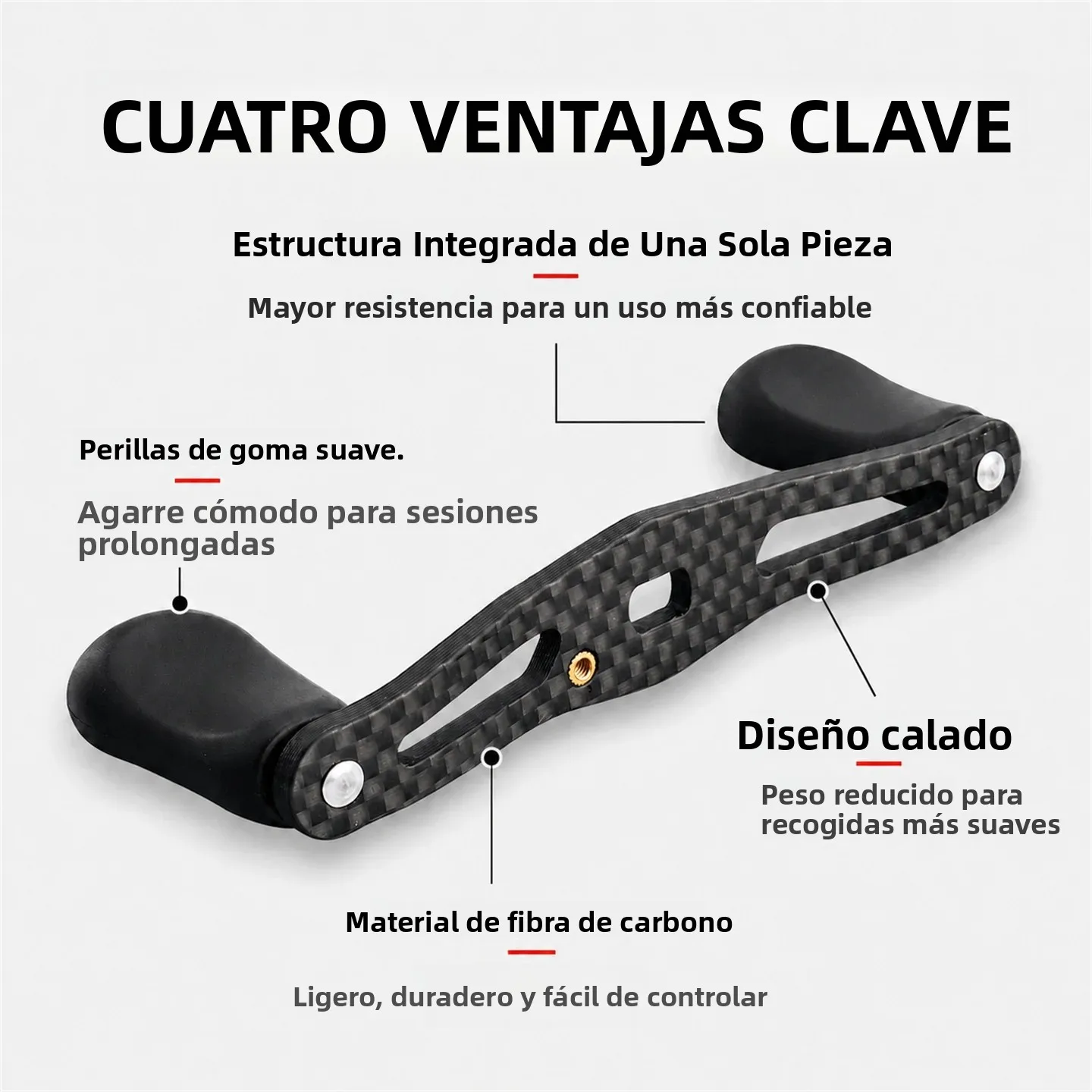 Manivela ultraligera de fibra de carbono doble empuñadura Huidiao - imagen 2