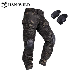 HAN WILD G3 pantalones pesca tácticos con rodilleras camuflaje algodón