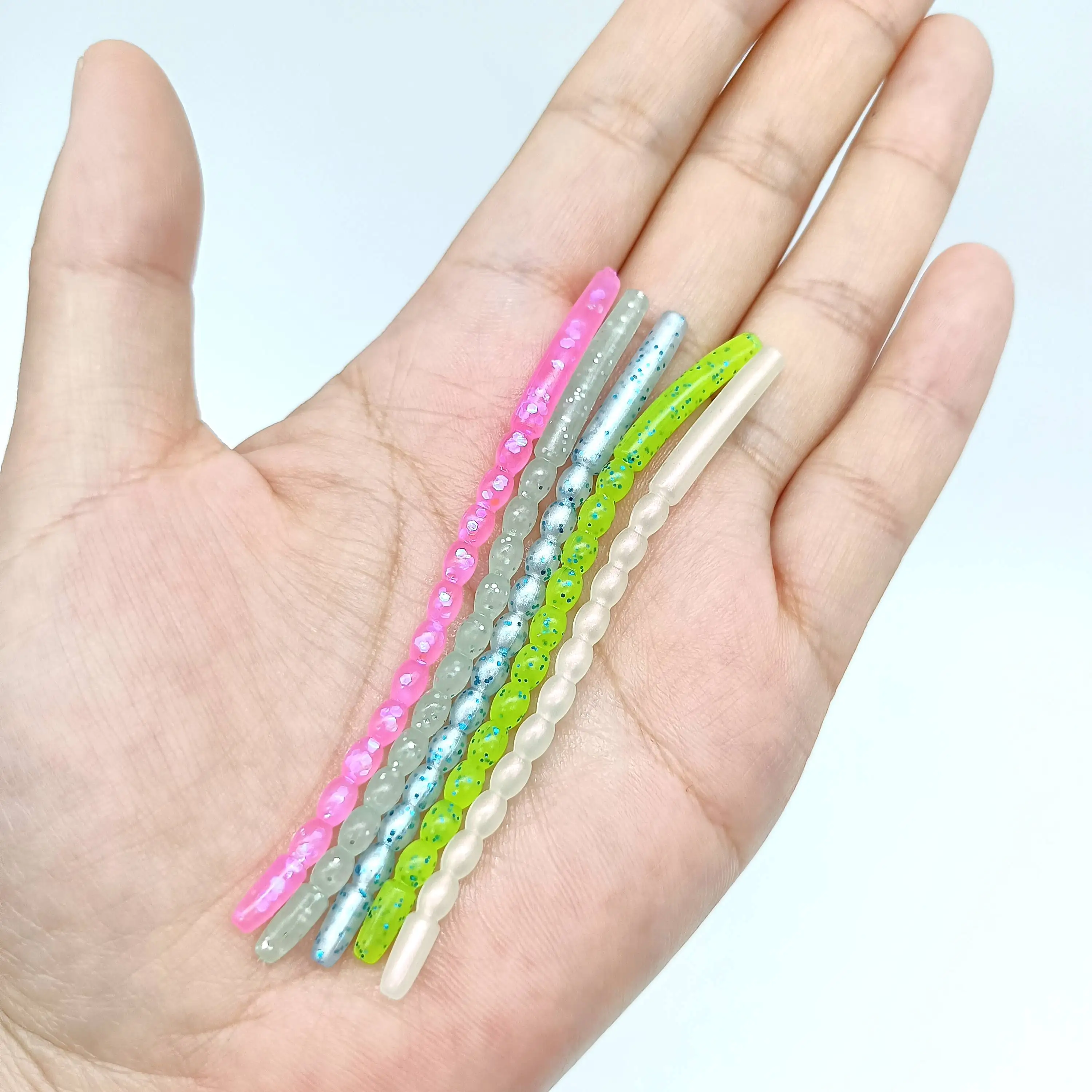 Set de 8 mini señuelos blandos DUODUOYU para pesca de trucha y lucio