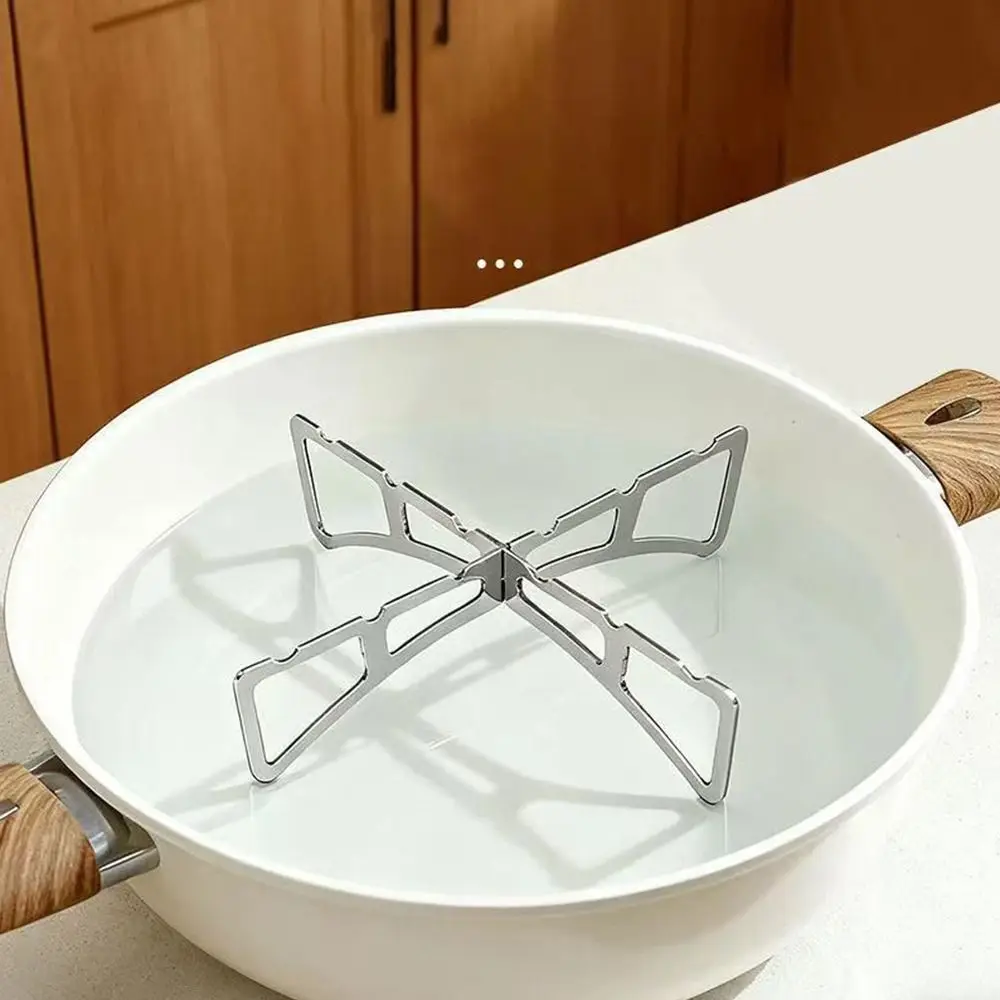Soporte de cacerola portátil de acero inoxidable en cruz - imagen 4