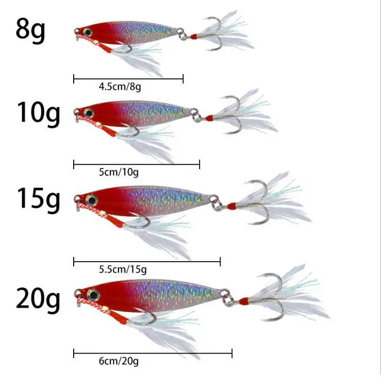 WEIHE Jigging señuelo hundimiento con ojos 3D de metal para lubina - imagen 4