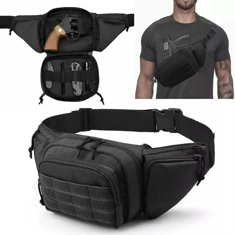 Riñonera Motocicleta Ajustable con Bolsillos Cremallera para Hombre - imagen 3