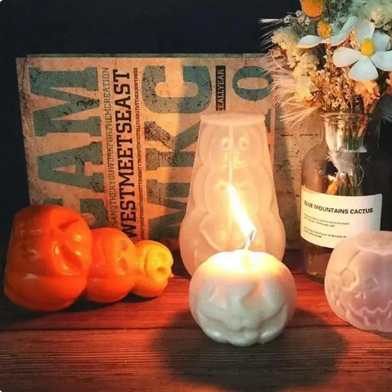 Molde de vela calabaza de Halloween de silicona para manualidades - imagen 3