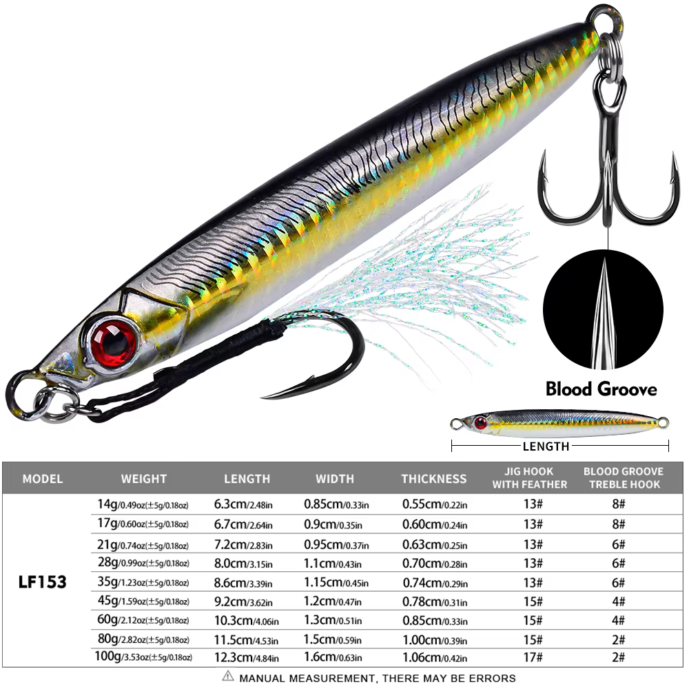 Proberos Señuelos de Jigging Vertical – Pesca en Agua Salada - imagen 3