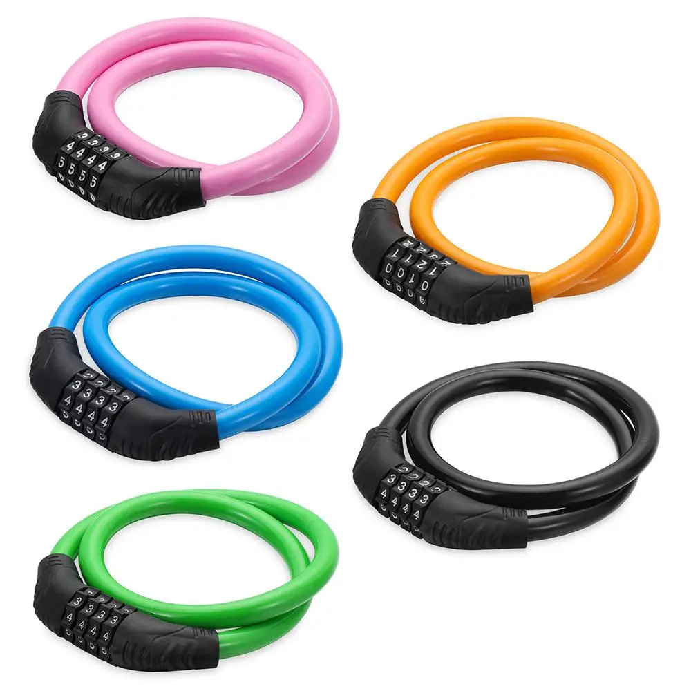 Candado para bicicleta con cable de acero y combinación de seguridad - imagen 4