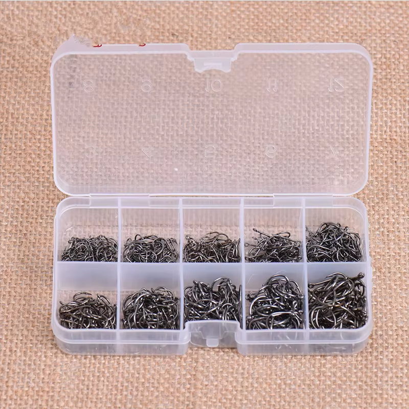 Anzuelos de pesca en acero al carbono – 10 tallas disponibles - imagen 5