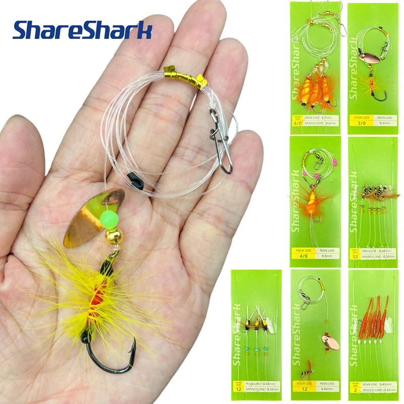 ShareShark señuelos pre-atrados con anzuelos, emergillones y cuentas - imagen 2