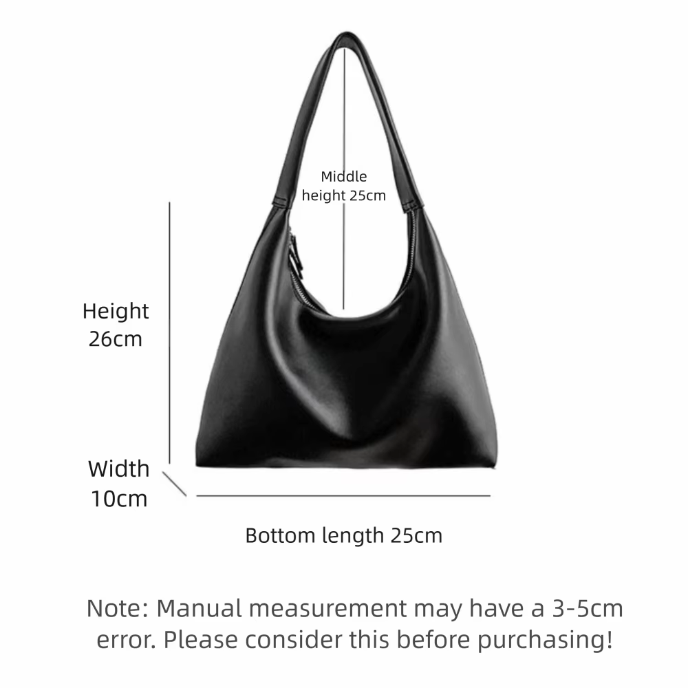 Bolso Hobo de Cuero con Doble Cremallera – Estilo Minimalista - imagen 3