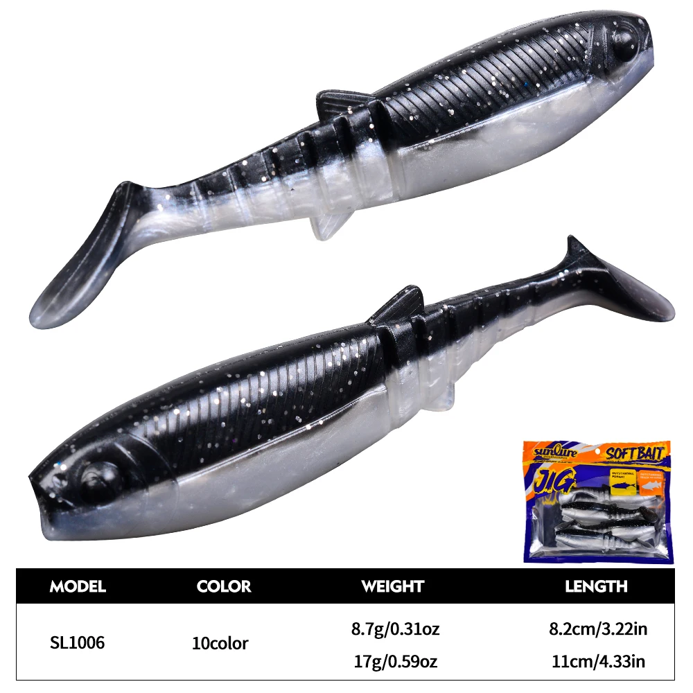 Señuelo flotante Sunlure Swimbait suave cola en T TPR - imagen 5
