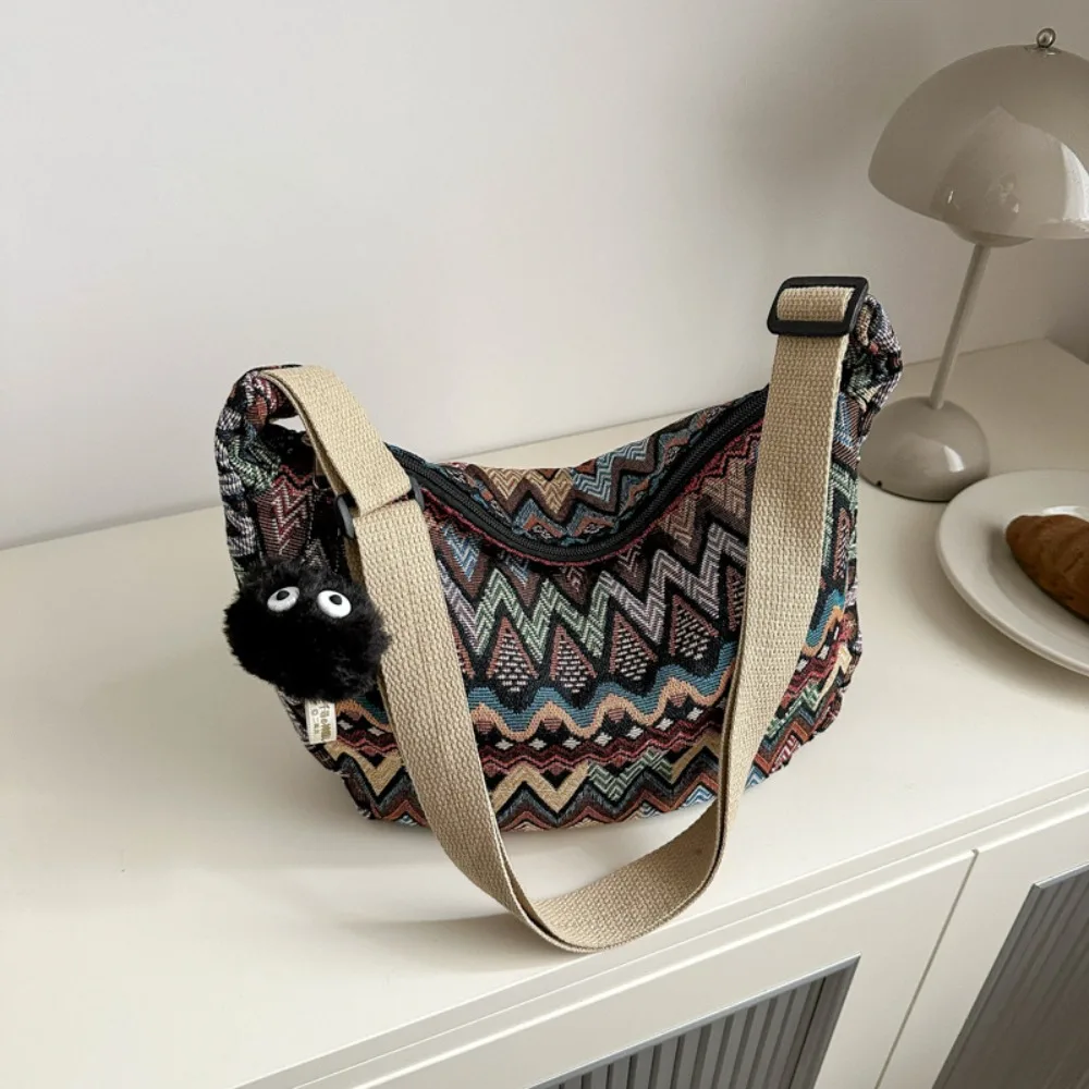 Bolsa de pesca de lona gran capacidad con bandolera retro moderna - imagen 3