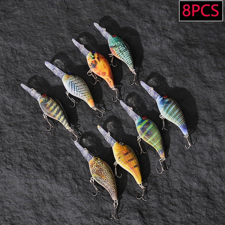 Señuelos Wobbler ABS para lucio y lubina, pesca de arrastre - imagen 4