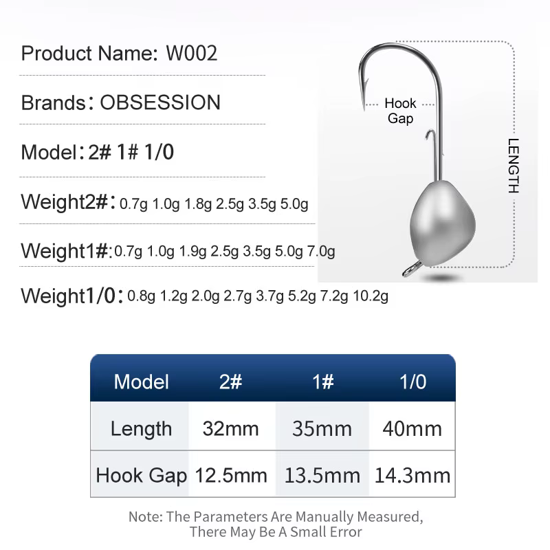 Anzuelos Jig Head Crank Obsession W002 – con Púas para Lubina