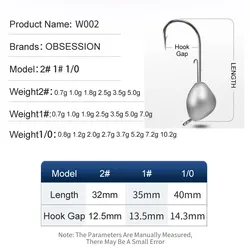 Anzuelos Jig Head Crank Obsession W002 – con Púas para Lubina