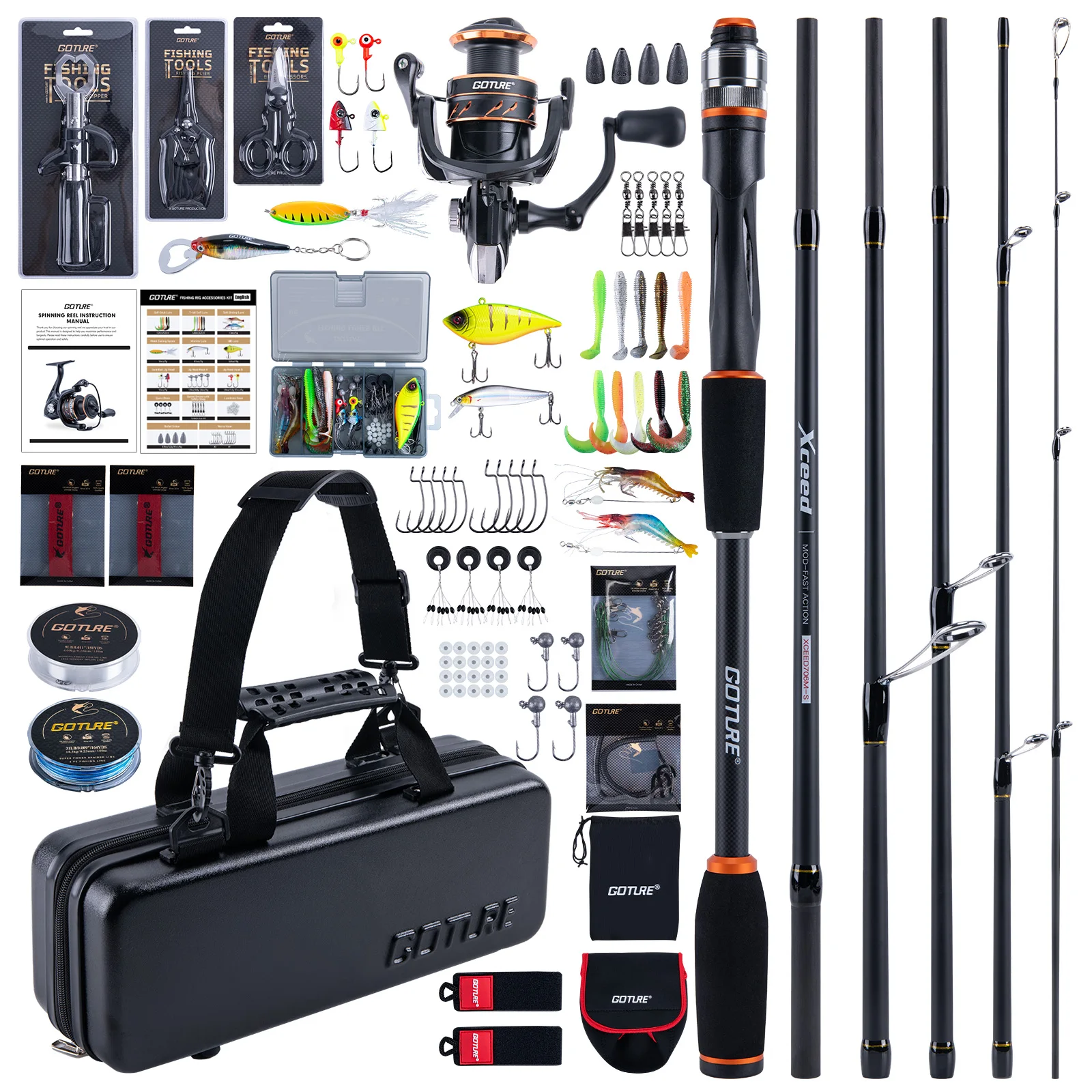 Carrete incluido en el kit Goture XCEED