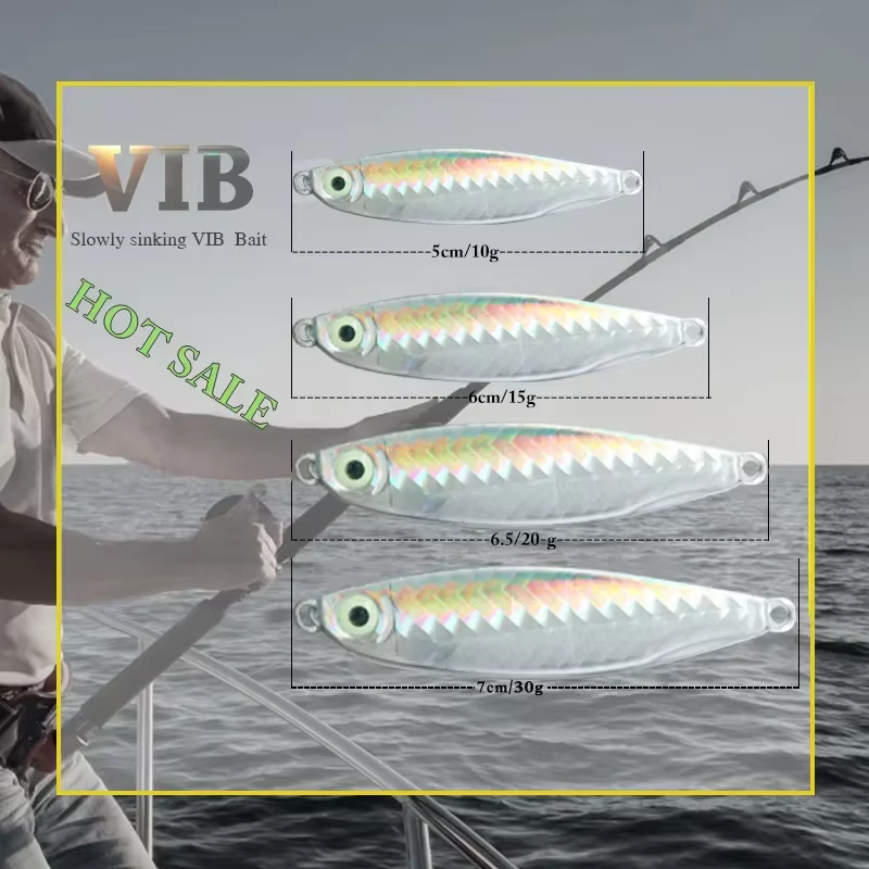 Señuelo Vib con Plumas y Placa de Hierro para Pesca Marina - imagen 5