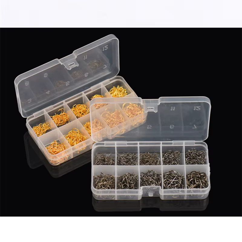 Anzuelos de pesca en acero al carbono – 10 tallas disponibles - imagen 2