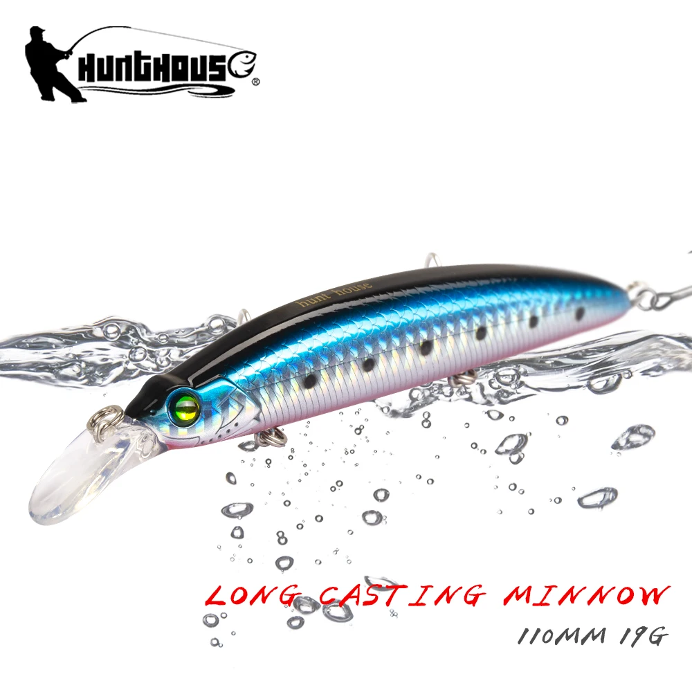 Hunthouse Floating Minnow Jerkbait flotante – Lances largos lubinas