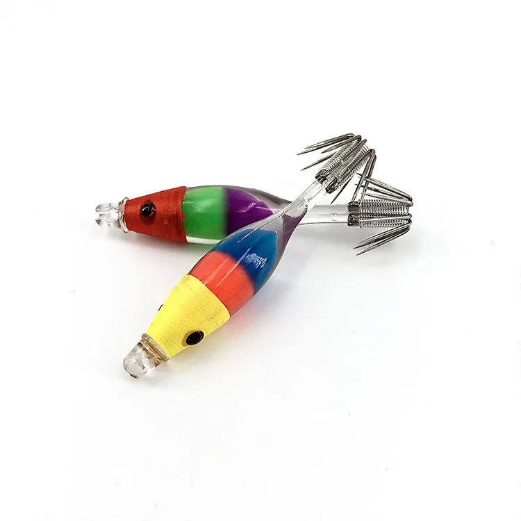 Pajarito para calamar fluorescente multicolor con forma de gamba - imagen 4