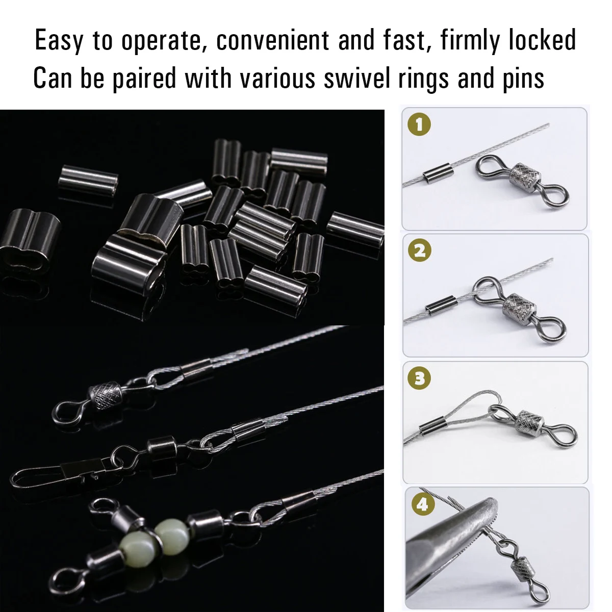 Manguitos de Crimp ICERIO – Doble barril para monofilamento - imagen 3