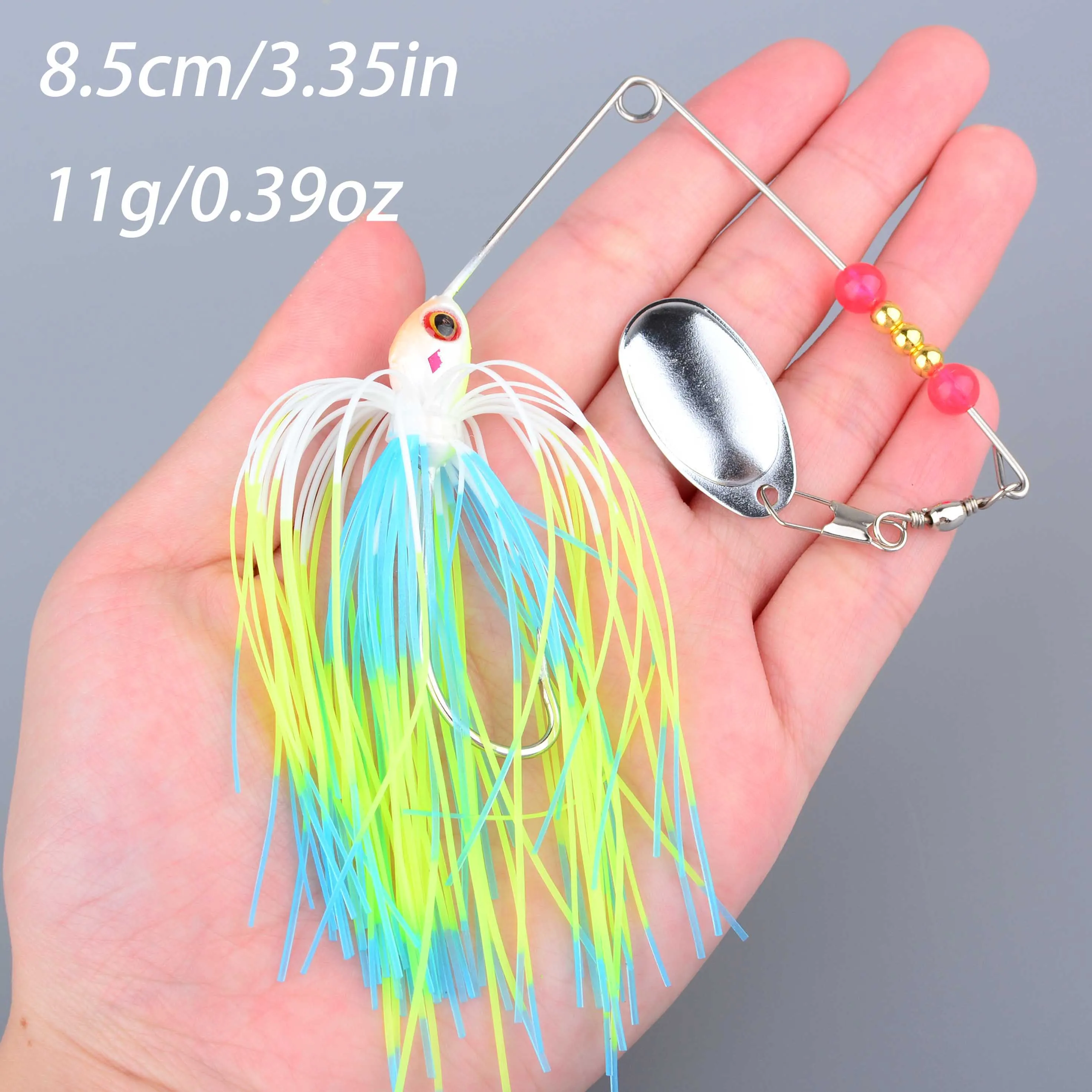 Spinnerbait 11g metálico tipo cuchara para lubina y carpa jigging - imagen 3