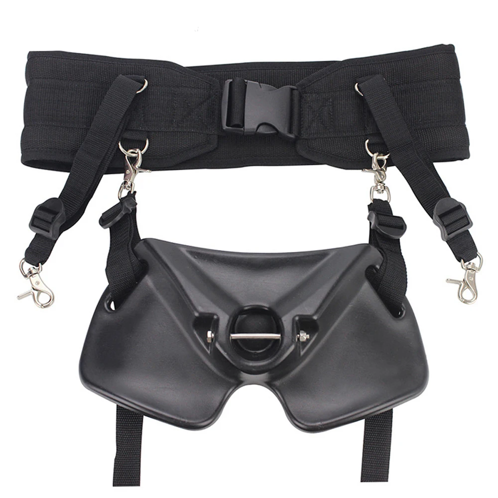 Vista frontal del cinturón de pesca con soporte lumbar