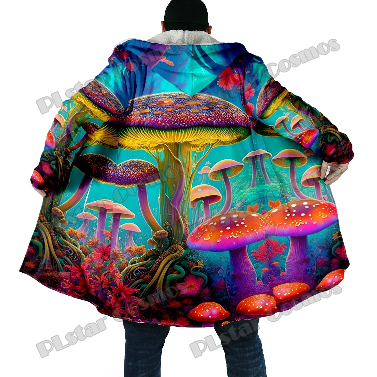 Capa invernal unisex DP58 con estampado 3D de setas y capucha - imagen 5