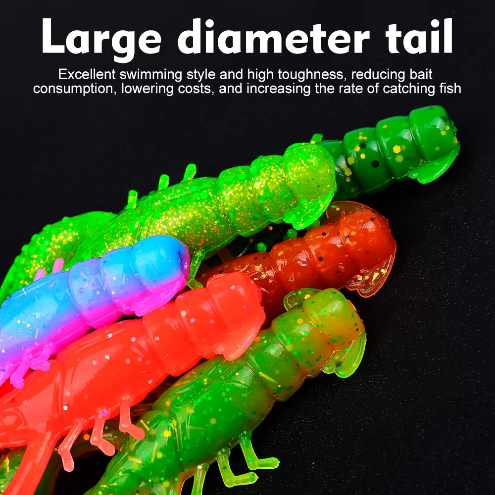 Señuelo Sunlure camarón de silicona 8 cm – Vinilo biomimético para lubina - imagen 4