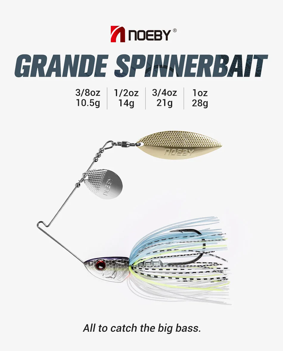 Señuelo NOEBY spinnerbait doble hoja willow vista general