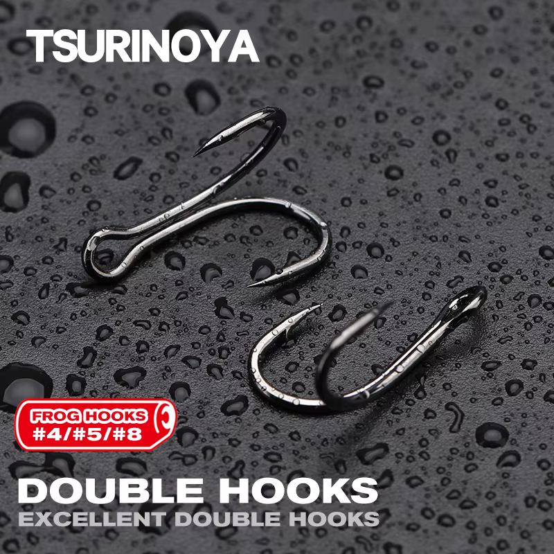 TSURINOYA anzuelos dobles de rana pesca mar acero alto carbono - imagen 4