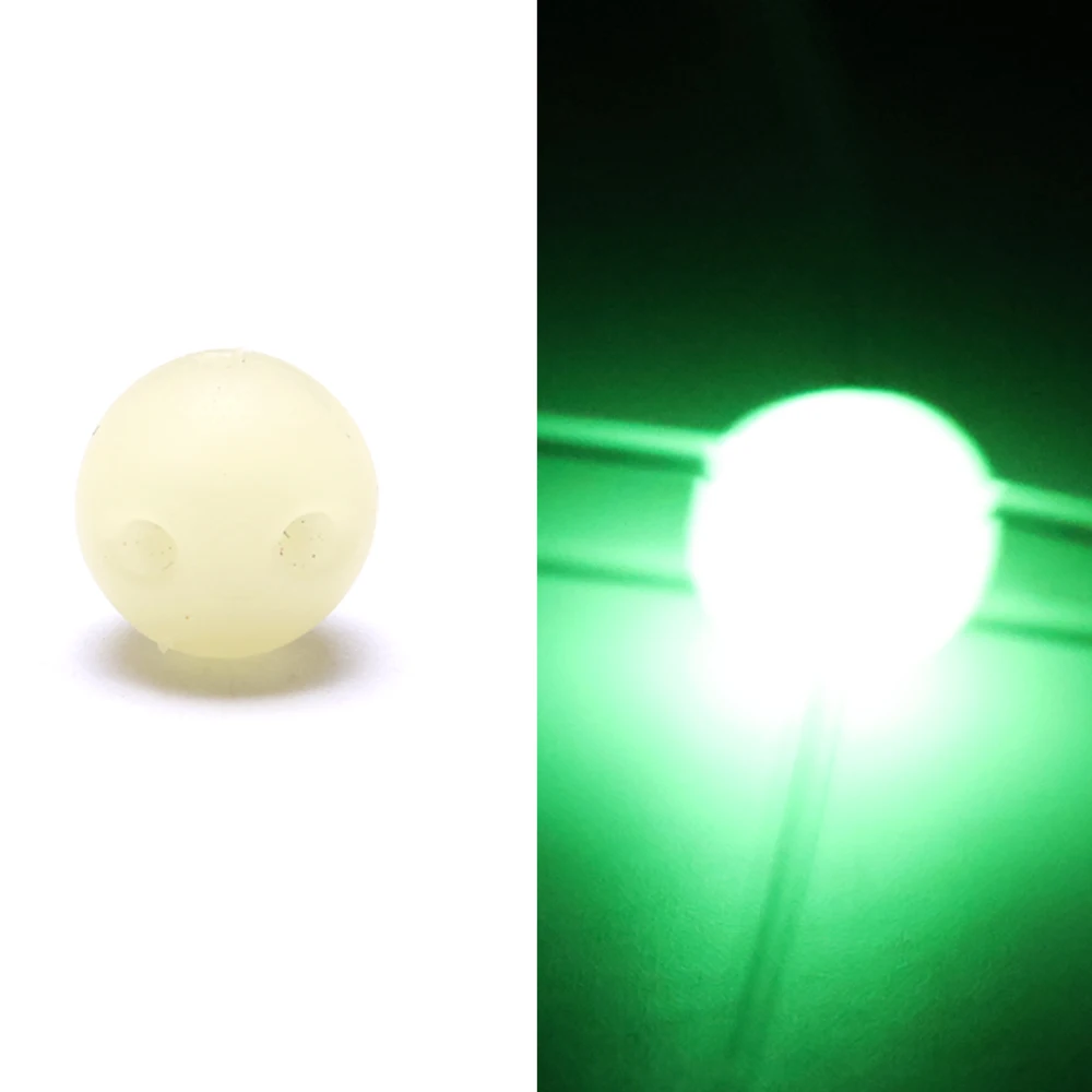 Cuentas luminosas cruzadas para cebos nocturnos y unión de líneas
