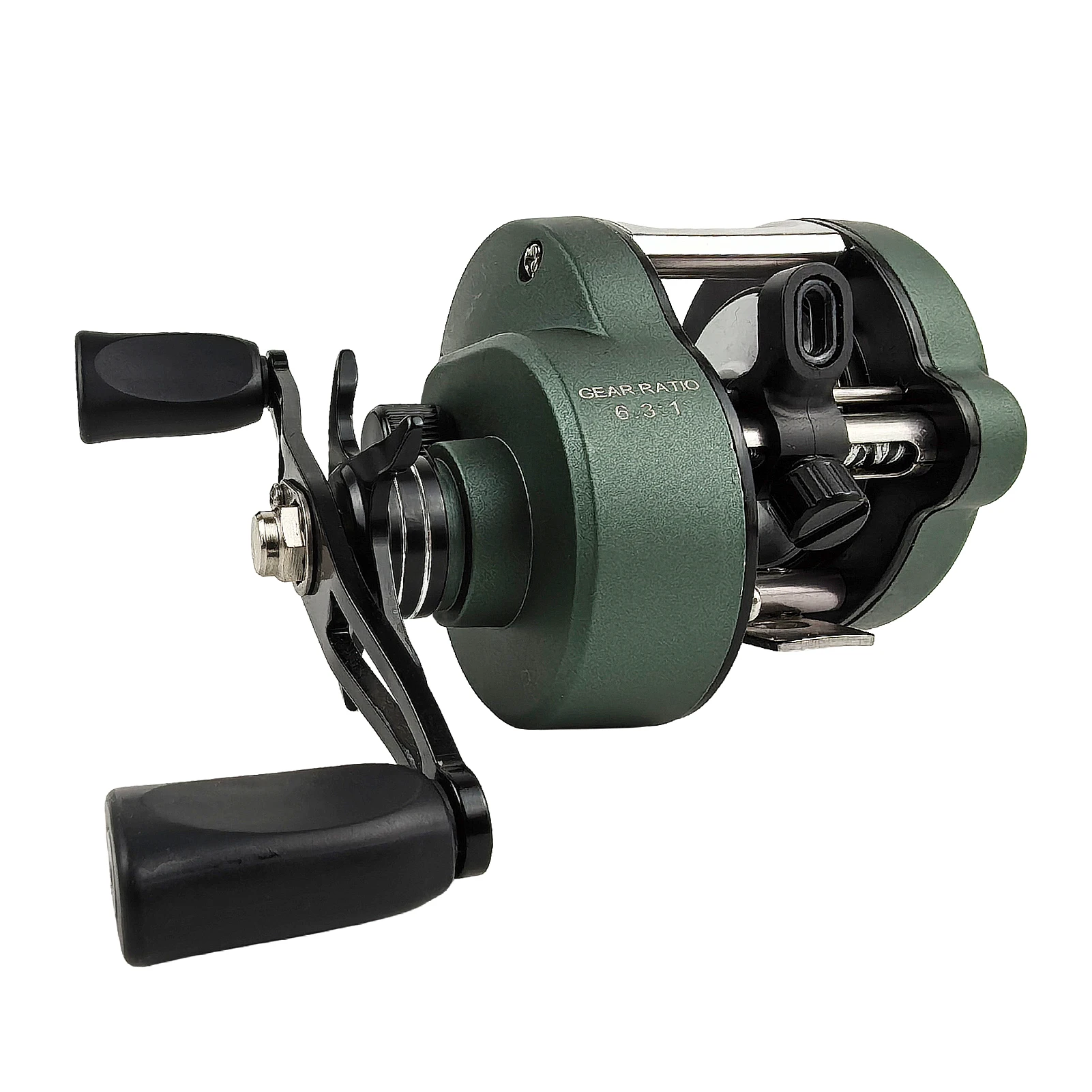 Carrete baitcasting FREE FISHER con acabado metálico